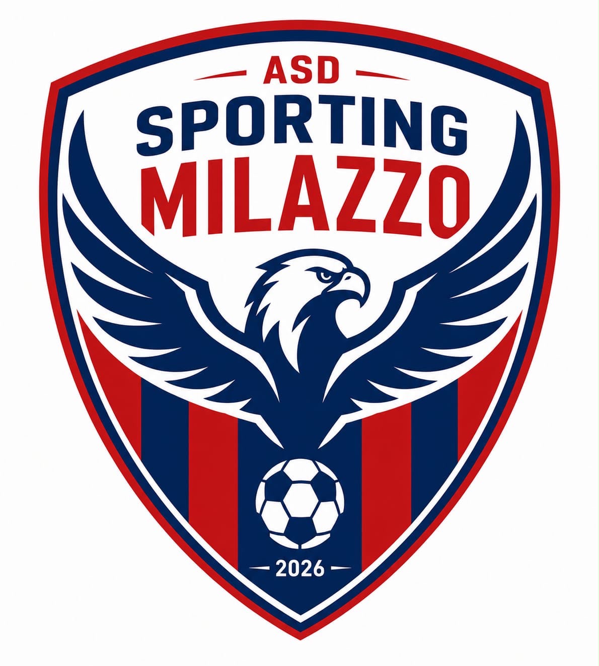 L’aquila e i colori rossoblù dello Sporting Milazzo